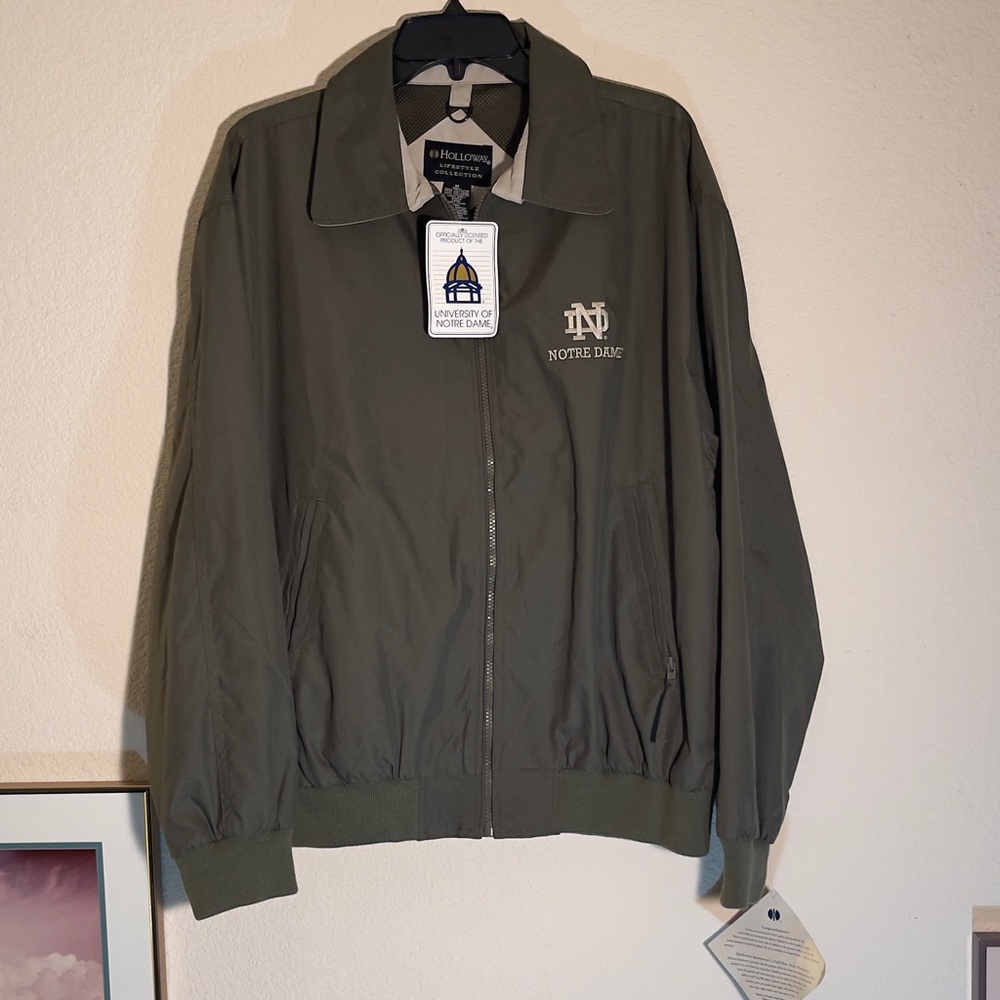 Vintage Notre Dame Holloway Men's Olive Green Jacket